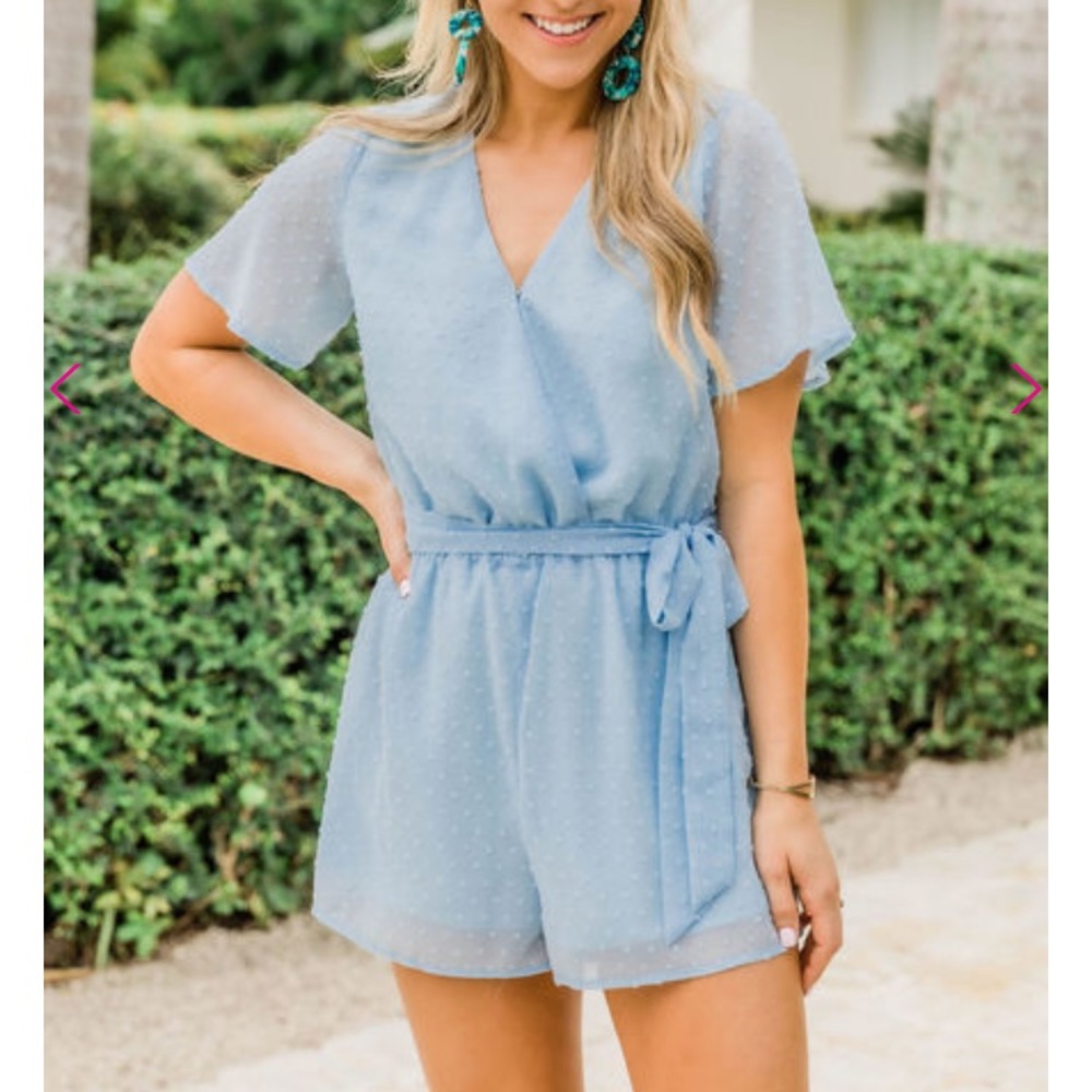“Bring You Love” light blue Pink Lily romper